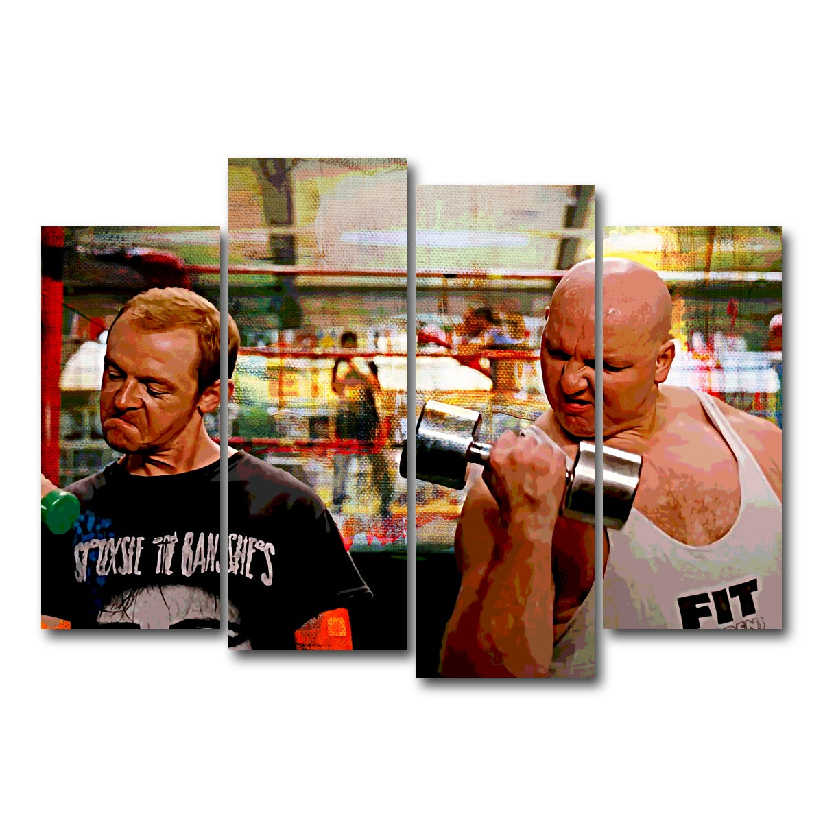 AUTO-MOCKUP WHITE | Run Fatboy Run Dumbbells | 4 Piece | Gallery Wrap Canvas | group=4_normal