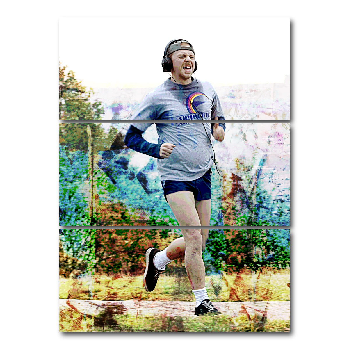 AUTO-MOCKUP WHITE | Run Fatboy Run | 3 Piece | Gallery Wrap Canvas | group=8x18_stacked