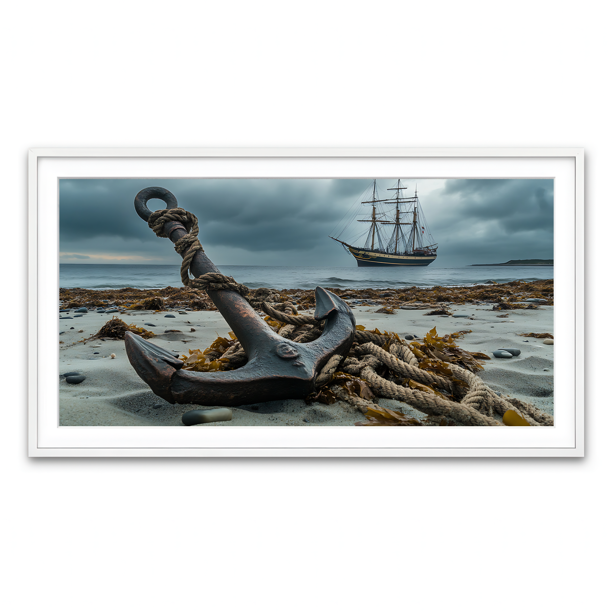 Framed Print 2x1 White