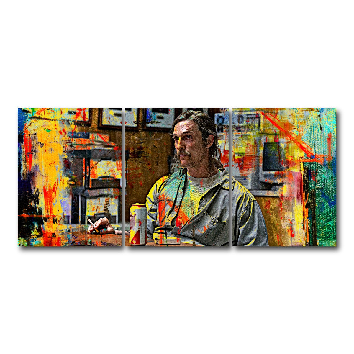 AUTO-MOCKUP WHITE | Rustin Cohle | 3 Piece | Gallery Wrap Canvas | group=18x24