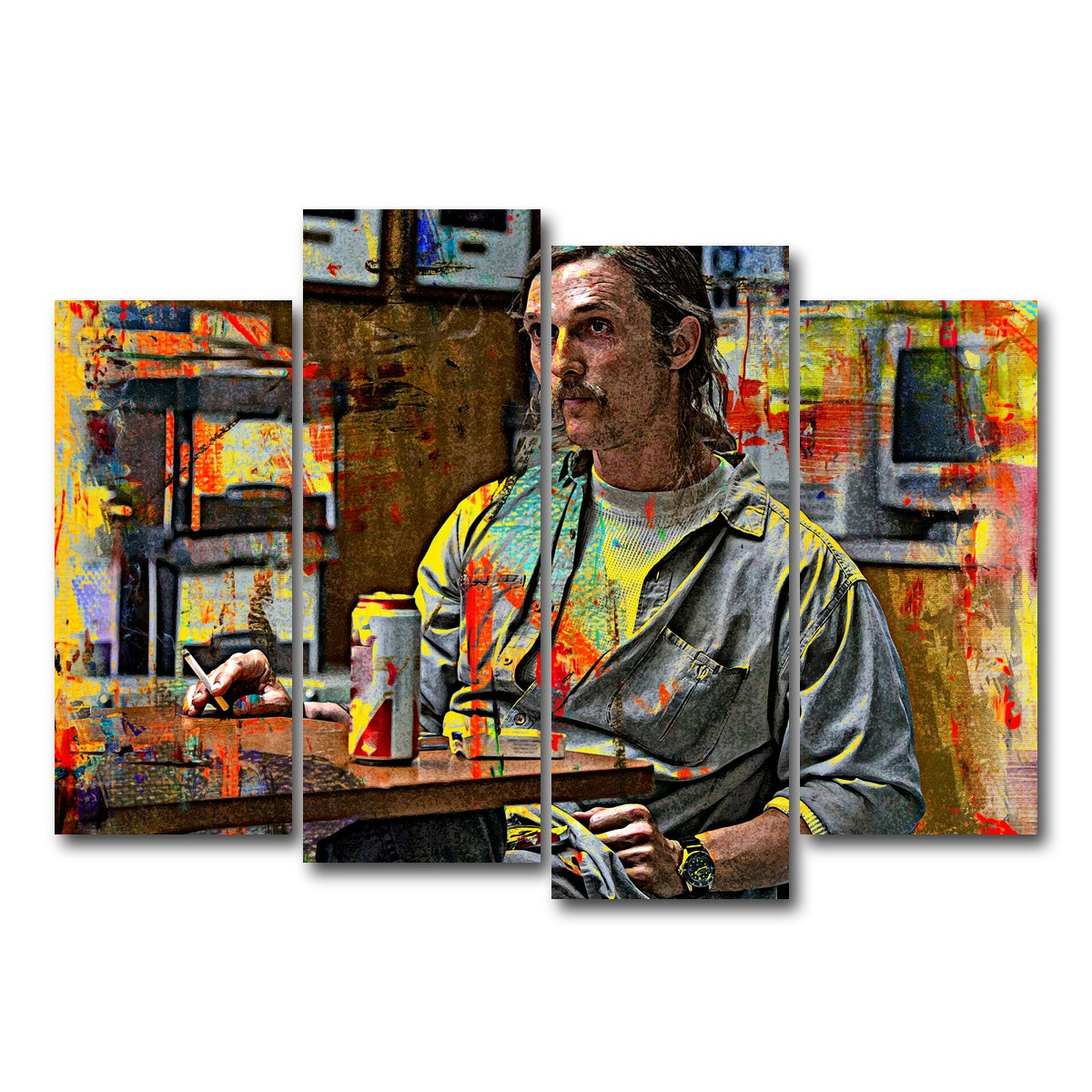 AUTO-MOCKUP WHITE | Rustin Cohle | 4 Piece | Gallery Wrap Canvas | group=4_normal