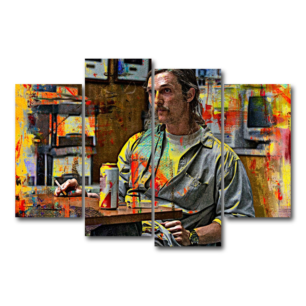 AUTO-MOCKUP WHITE | Rustin Cohle | 4 Piece | Gallery Wrap Canvas | group=4_short