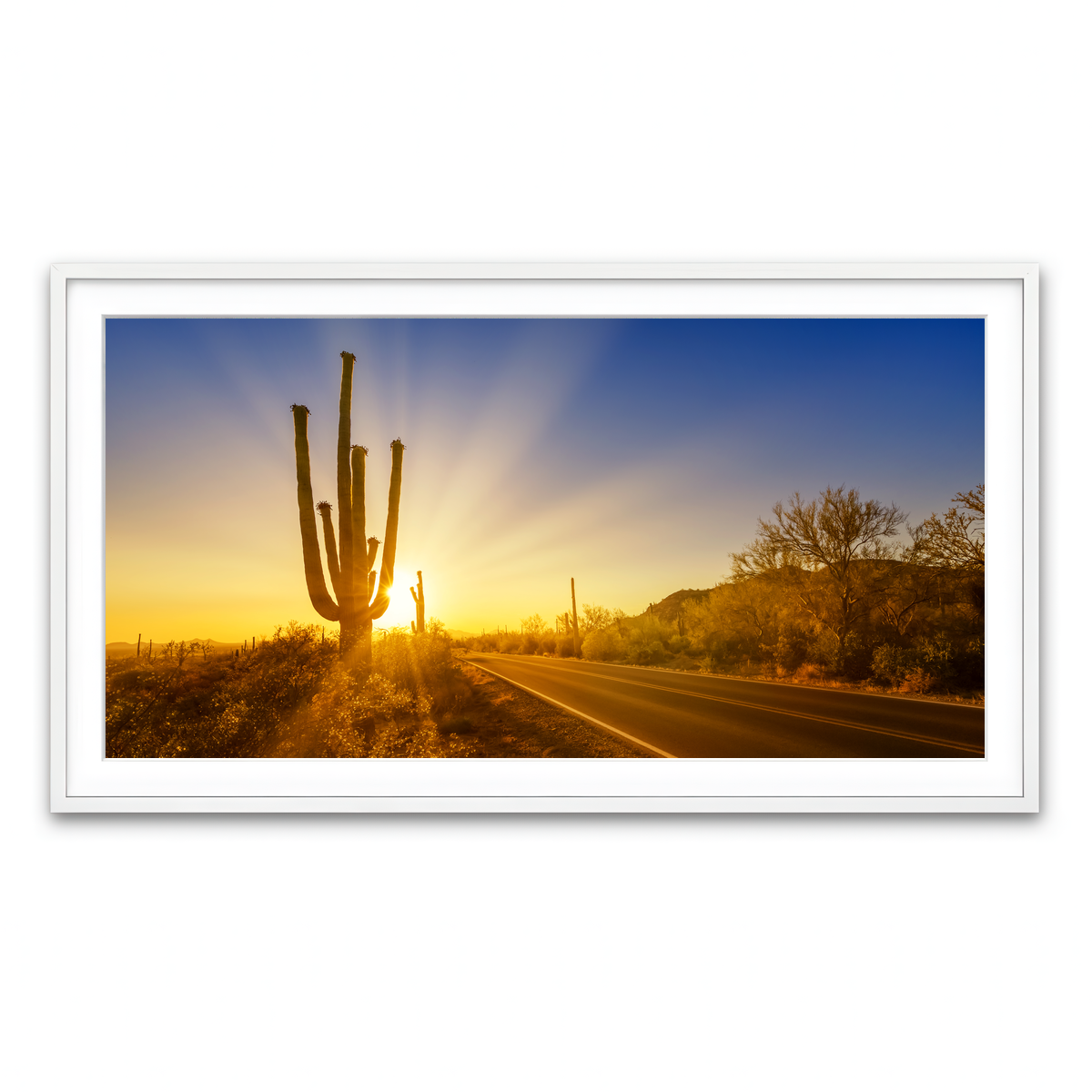 Framed Print 2x1 White
