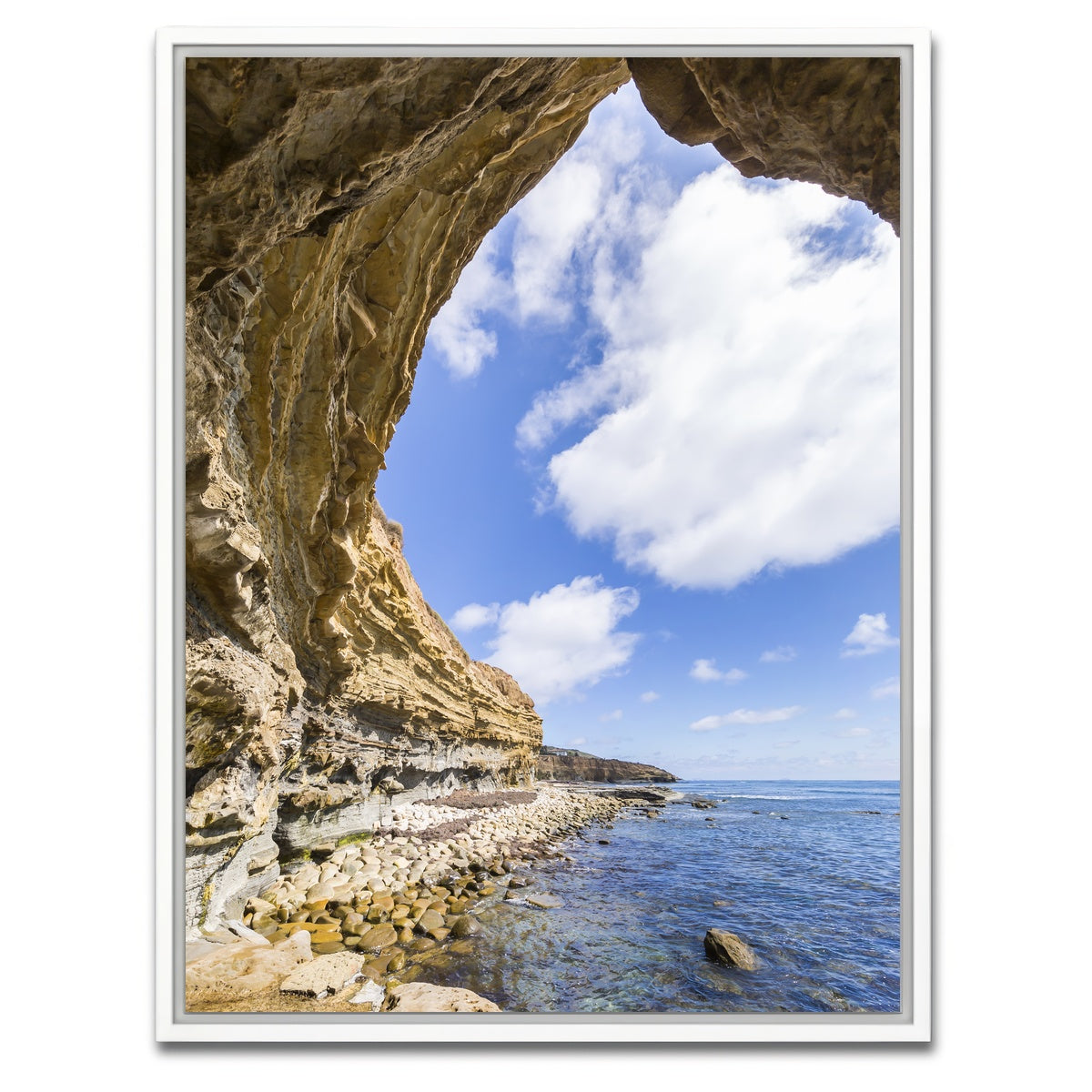 AUTO-MOCKUP WHITE | SAN DIEGO Cliffs | 1 Piece | White Framed Canvas | group=3x4