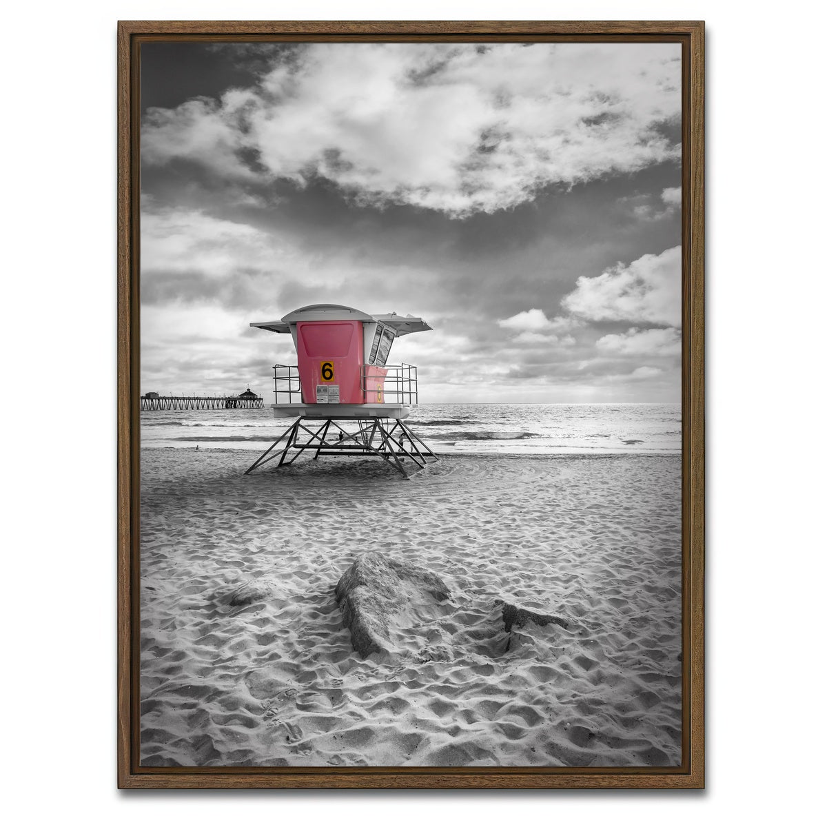 AUTO-MOCKUP WHITE | SAN DIEGO Imperial Beach | 1 Piece | Walnut Framed Canvas | group=3x4