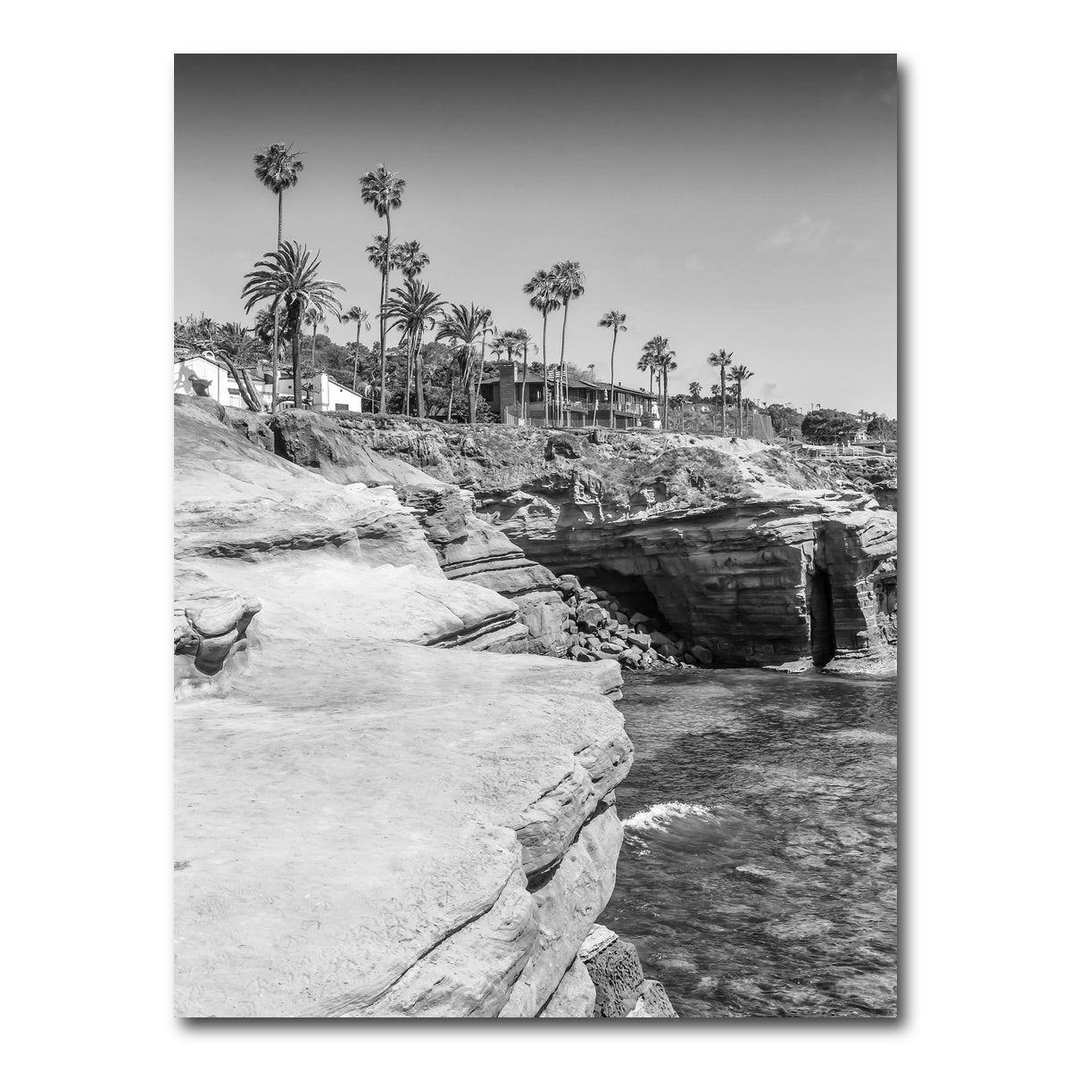 AUTO-MOCKUP WHITE | SAN DIEGO Monochrome Sunset Cliffs | 1 Piece | Gallery Wrap Canvas | group=3x4