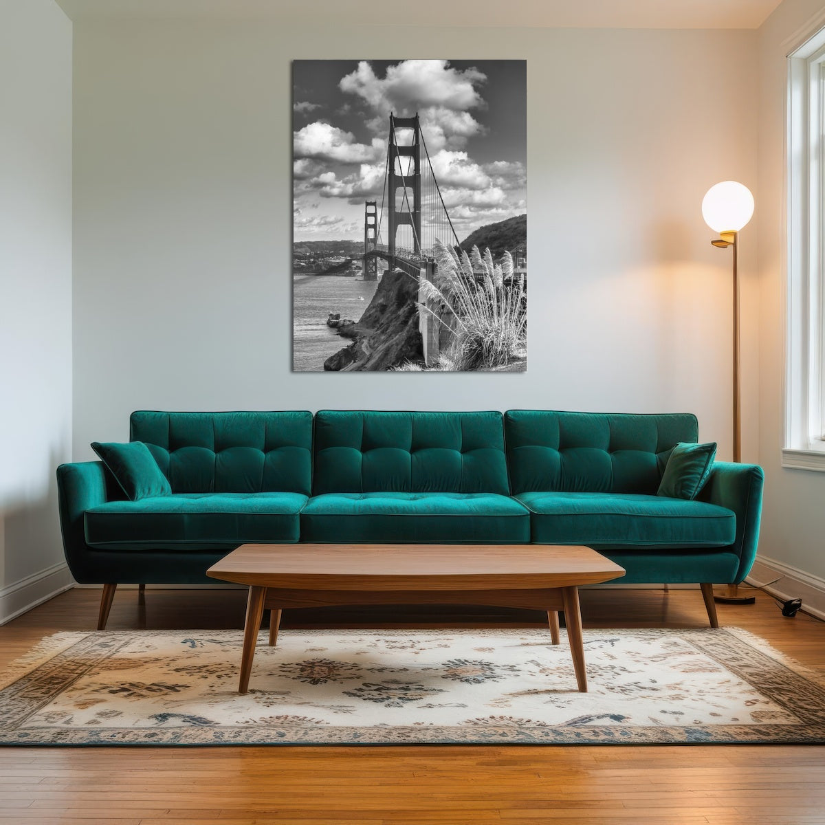 AUTO-MOCKUP ROOM | SAN FRANCISCO Golden Gate Bridge Grayscale