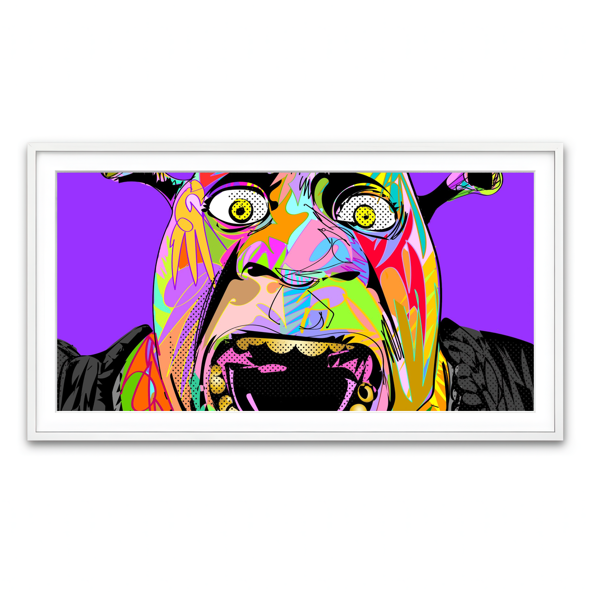 Framed Print 2x1 White