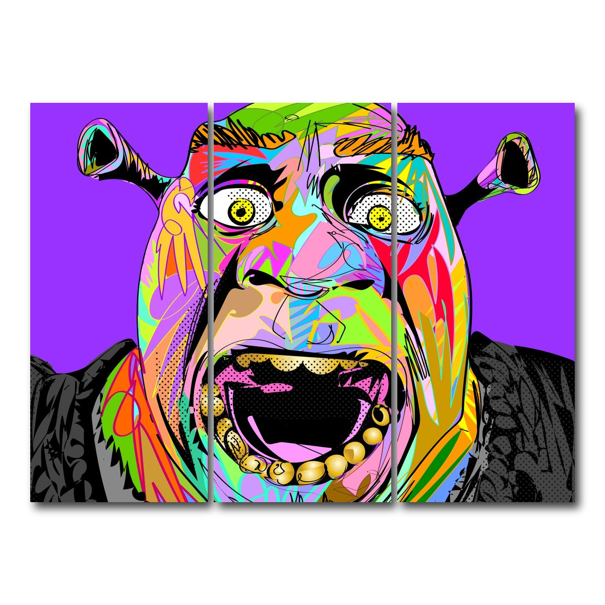 AUTO-MOCKUP WHITE | SHREK | 3 Piece | Gallery Wrap Canvas | group=8x18