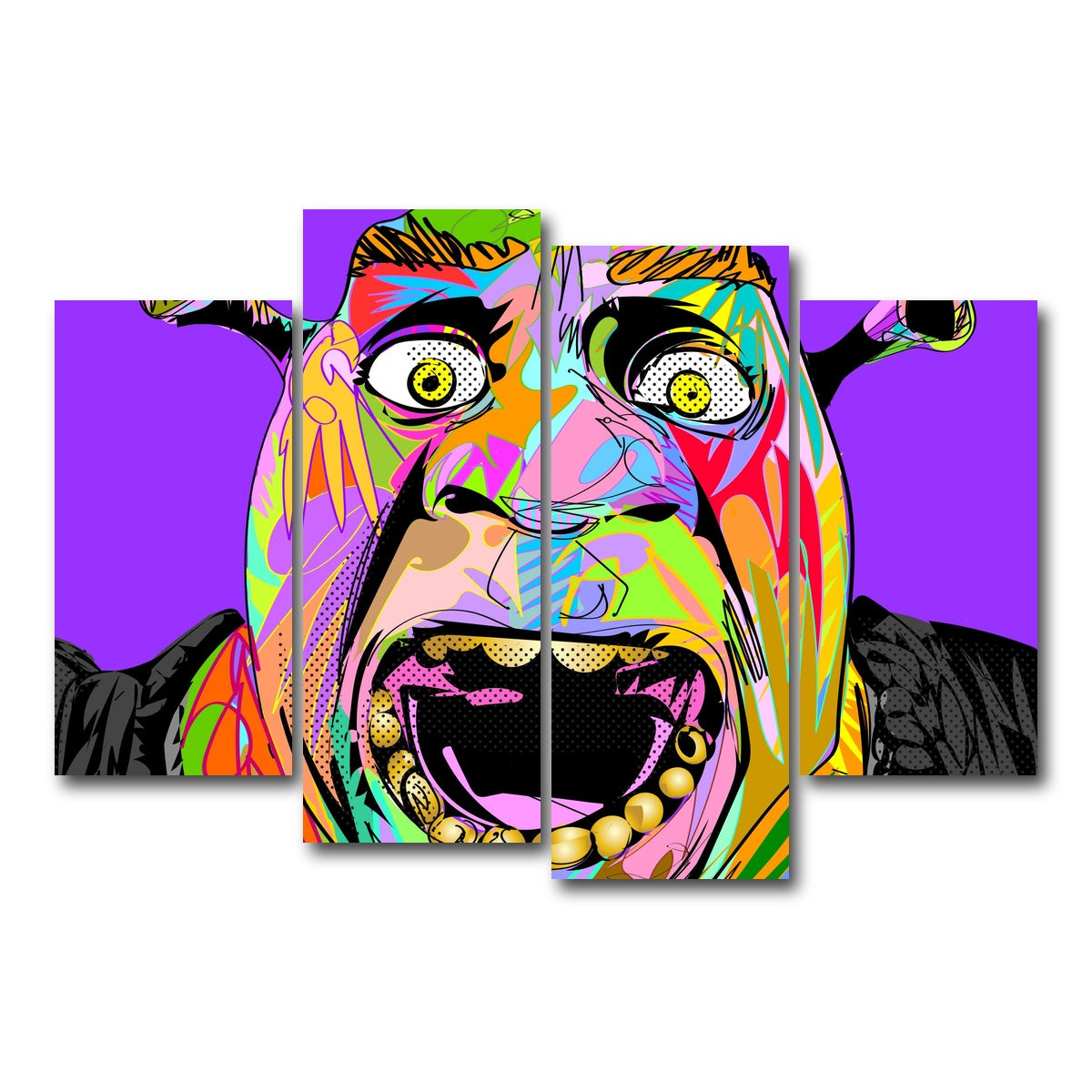 AUTO-MOCKUP WHITE | SHREK | 4 Piece | Gallery Wrap Canvas | group=4_short