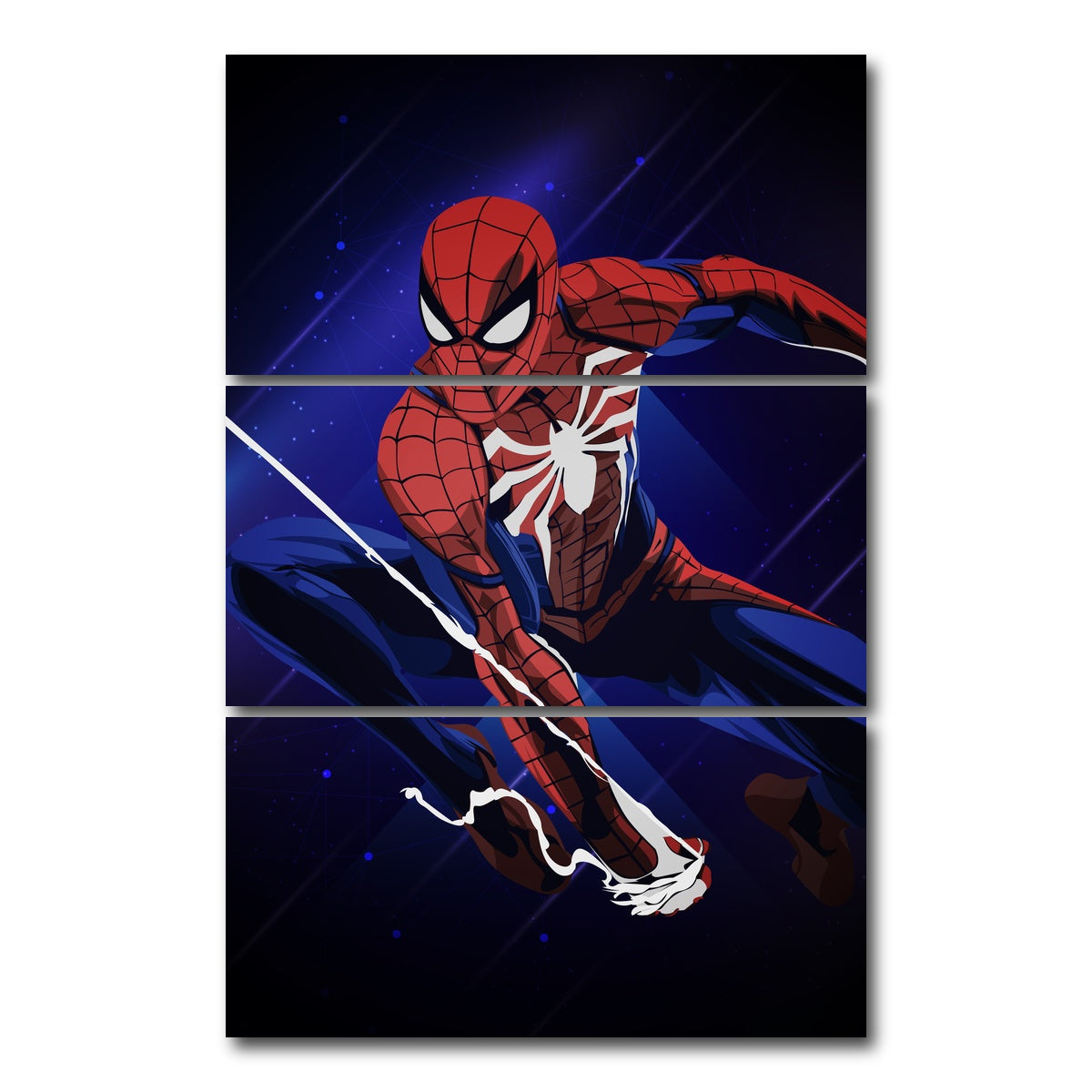 AUTO-MOCKUP WHITE | SPIDERMAN | 3 Piece | Gallery Wrap Canvas | group=12x24_stacked
