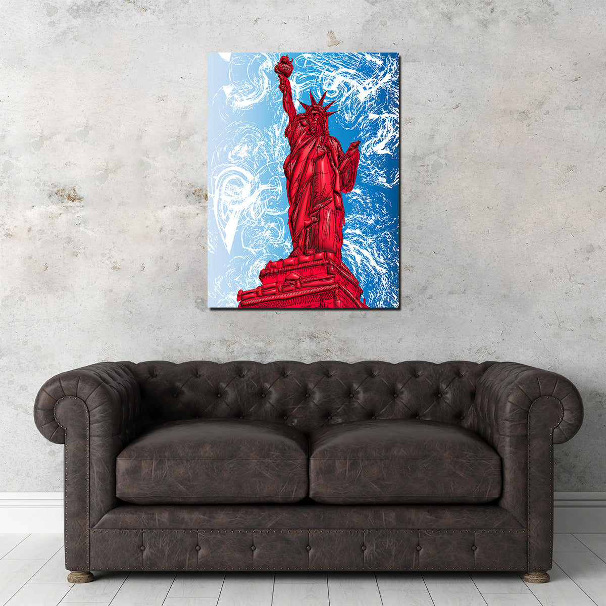Statue of Liberty Red Wall Art