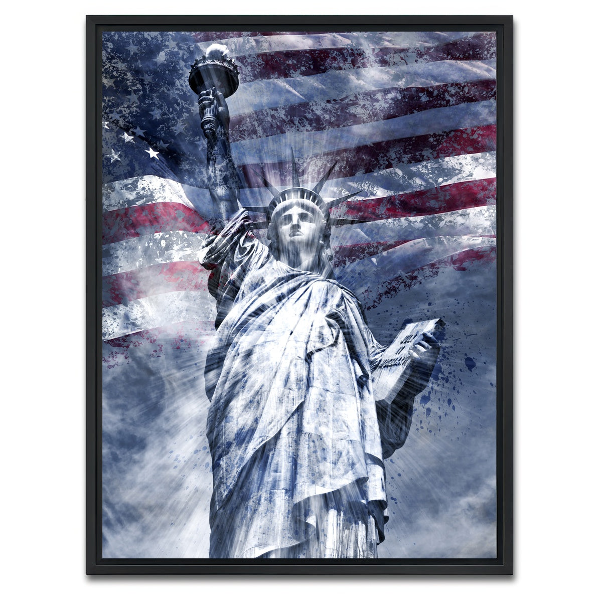 AUTO-MOCKUP WHITE | STATUE OF LIBERTY NYC | 1 Piece | Black Framed Canvas | group=3x4