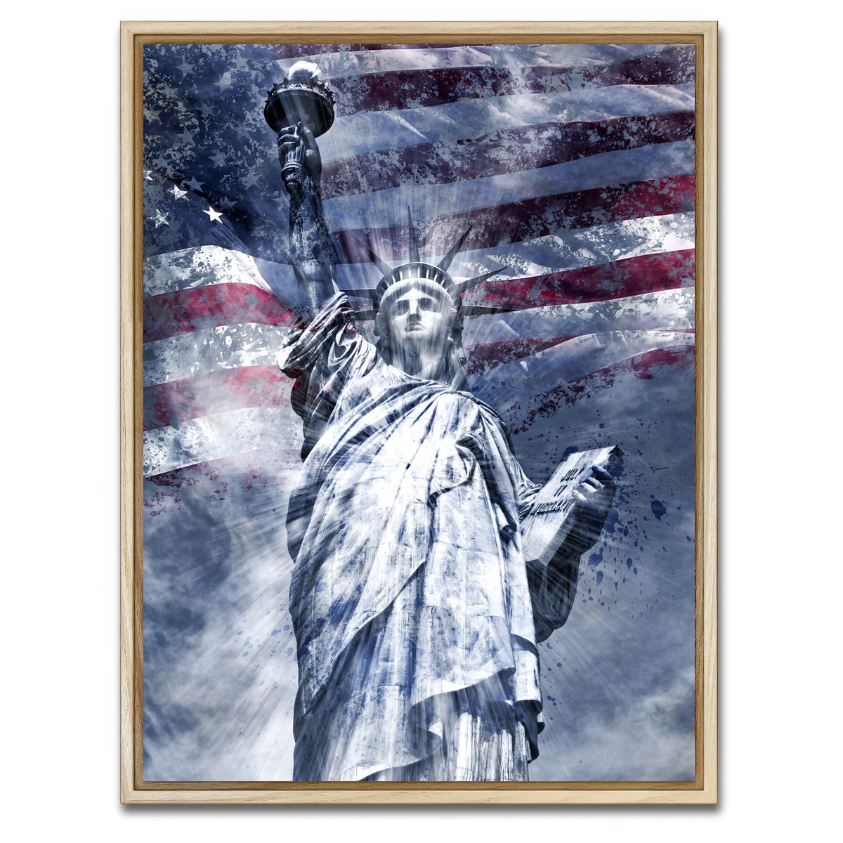 AUTO-MOCKUP WHITE | STATUE OF LIBERTY NYC | 1 Piece | Natural Framed Canvas | group=3x4