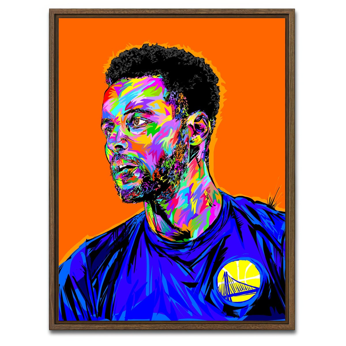 AUTO-MOCKUP WHITE | STEPH CURRY | 1 Piece | Walnut Framed Canvas | group=3x4