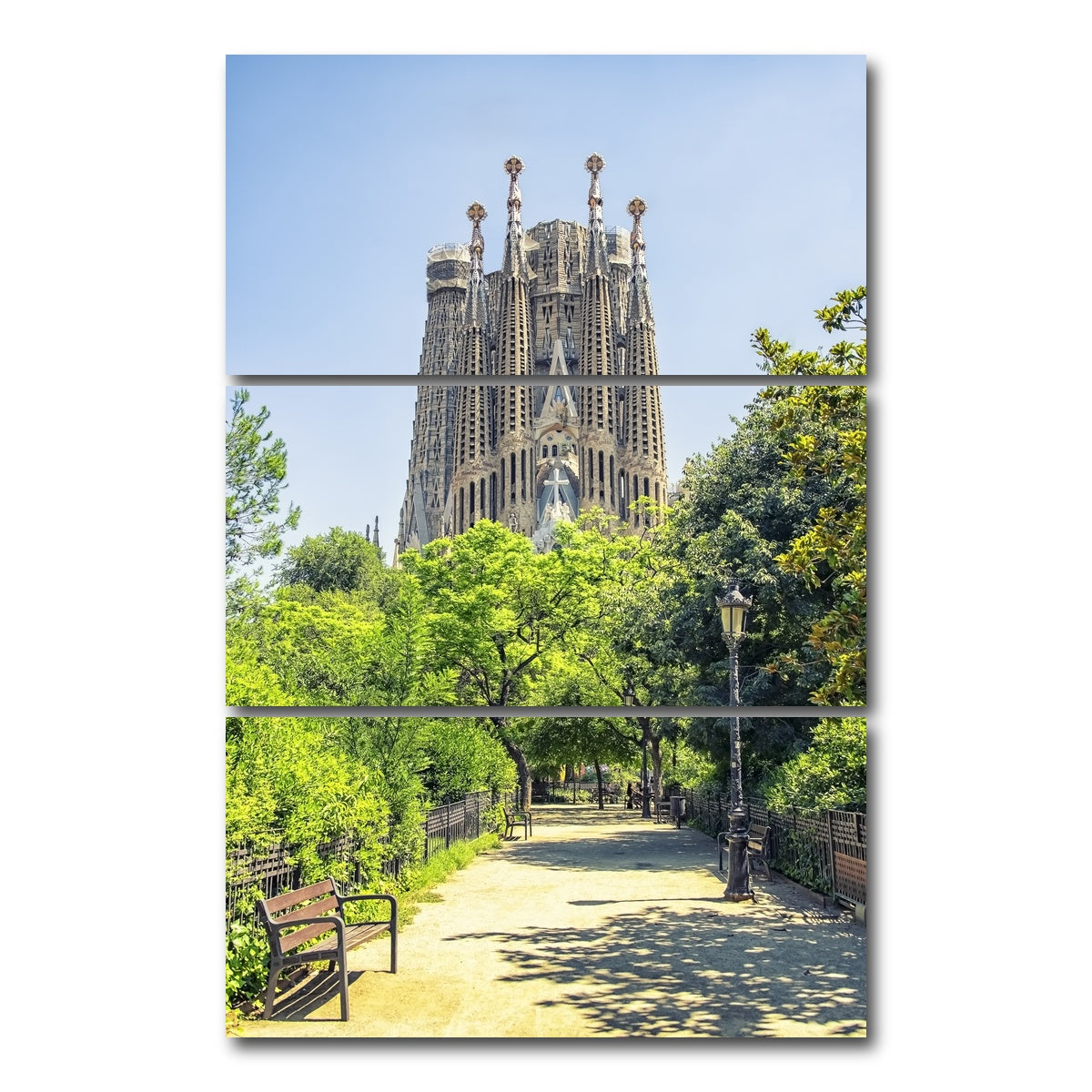AUTO-MOCKUP WHITE | Sagrada Familia | 3 Piece | Gallery Wrap Canvas | group=12x24_stacked