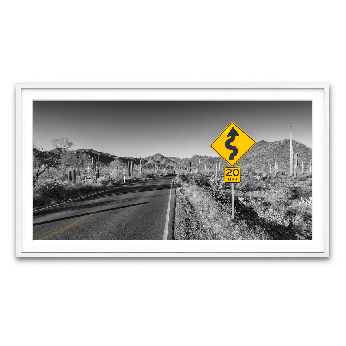 Framed Print 2x1 White