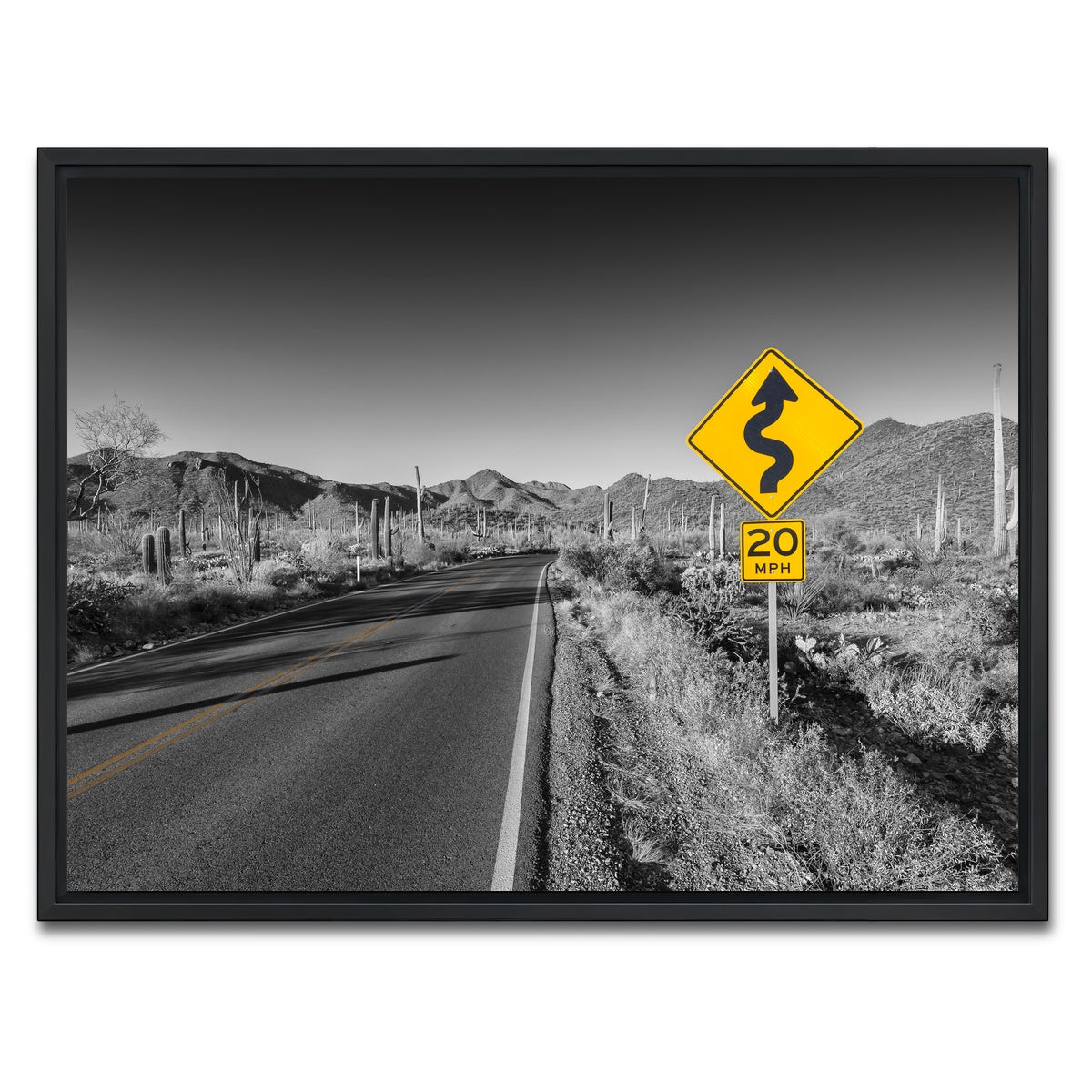 AUTO-MOCKUP WHITE | Saguaro National Park Bajada Loop Drive | 1 Piece | Black Framed Canvas | group=4x3