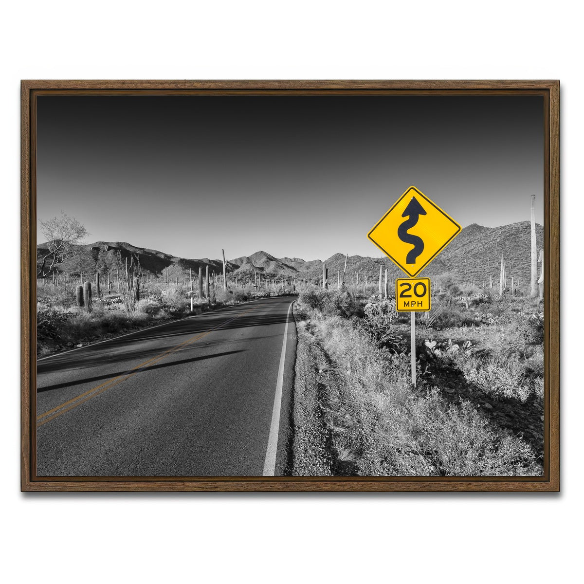 AUTO-MOCKUP WHITE | Saguaro National Park Bajada Loop Drive | 1 Piece | Walnut Framed Canvas | group=4x3