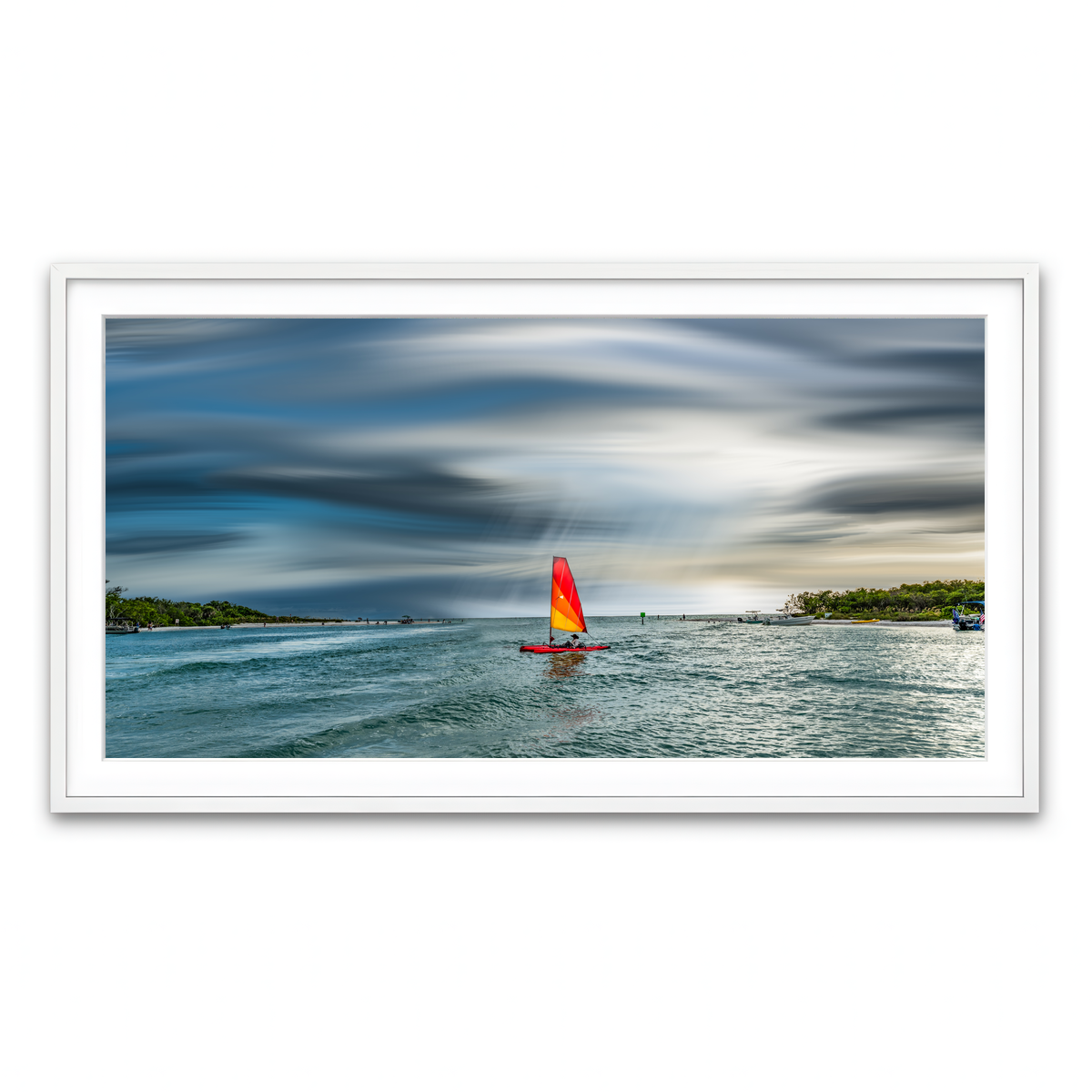 Framed Print 2x1 White