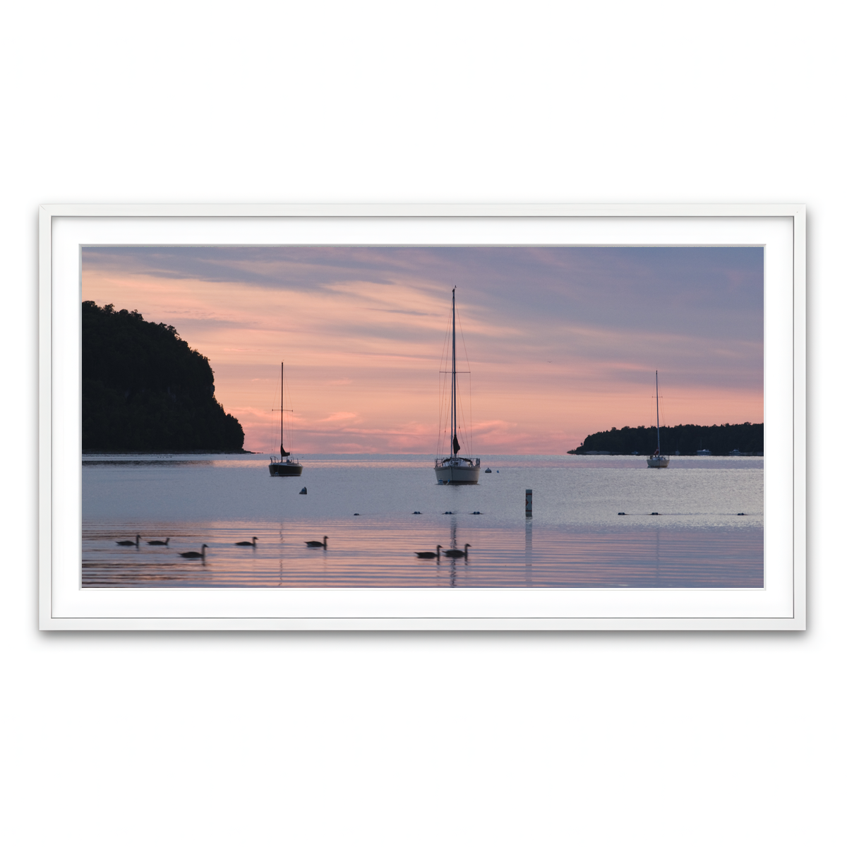 Framed Print 2x1 White