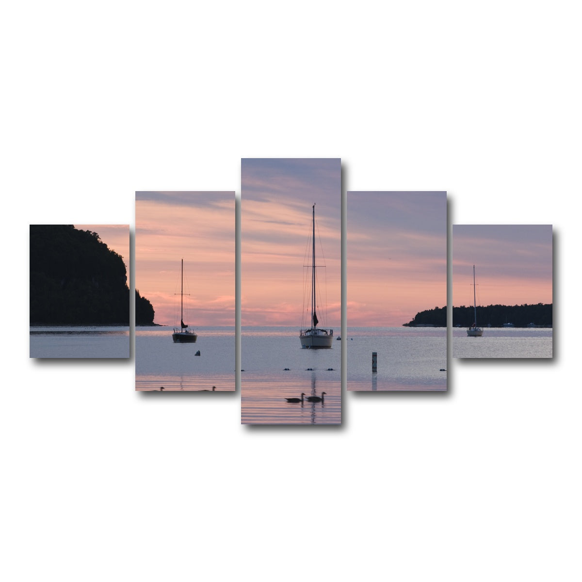 AUTO-MOCKUP WHITE | Sailboats at sunset Door County | 5 Piece | Gallery Wrap Canvas | group=5_short