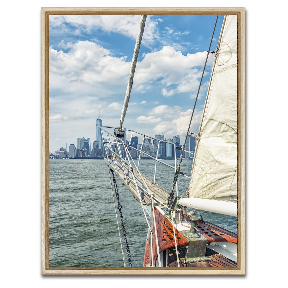 AUTO-MOCKUP WHITE | Sailing In New york | 1 Piece | Natural Framed Canvas | group=3x4