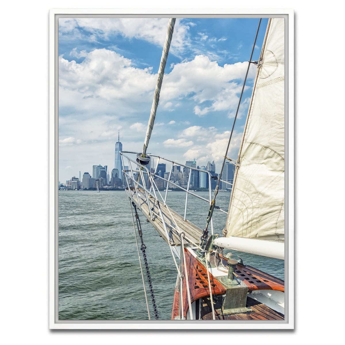 AUTO-MOCKUP WHITE | Sailing In New york | 1 Piece | White Framed Canvas | group=3x4