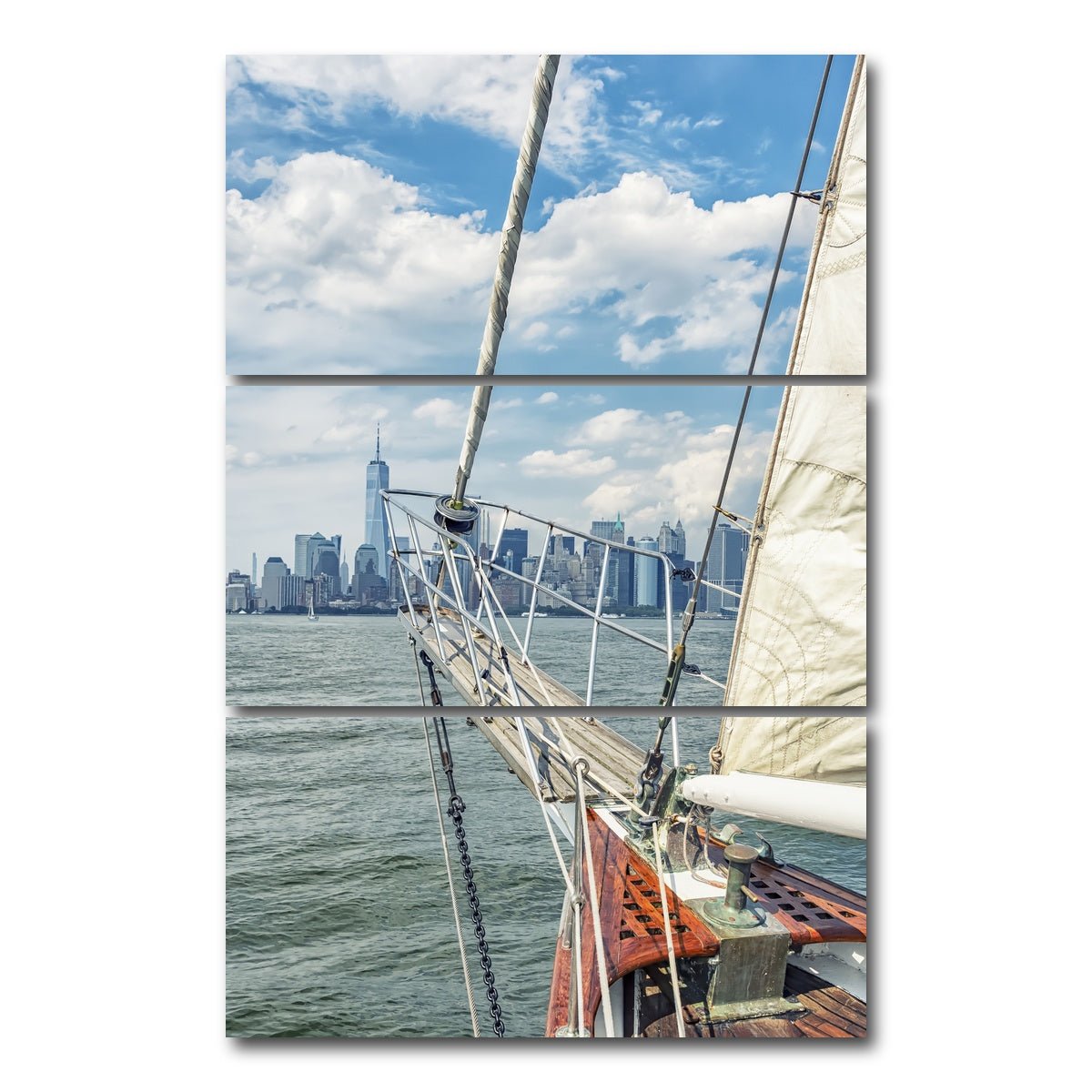 AUTO-MOCKUP WHITE | Sailing In New york | 3 Piece | Gallery Wrap Canvas | group=12x24_stacked