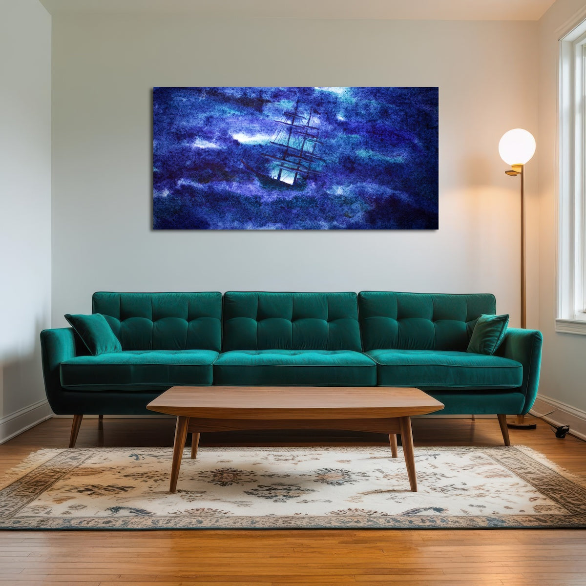 AUTO-MOCKUP ROOM | Sailing Ship in the Night Storm