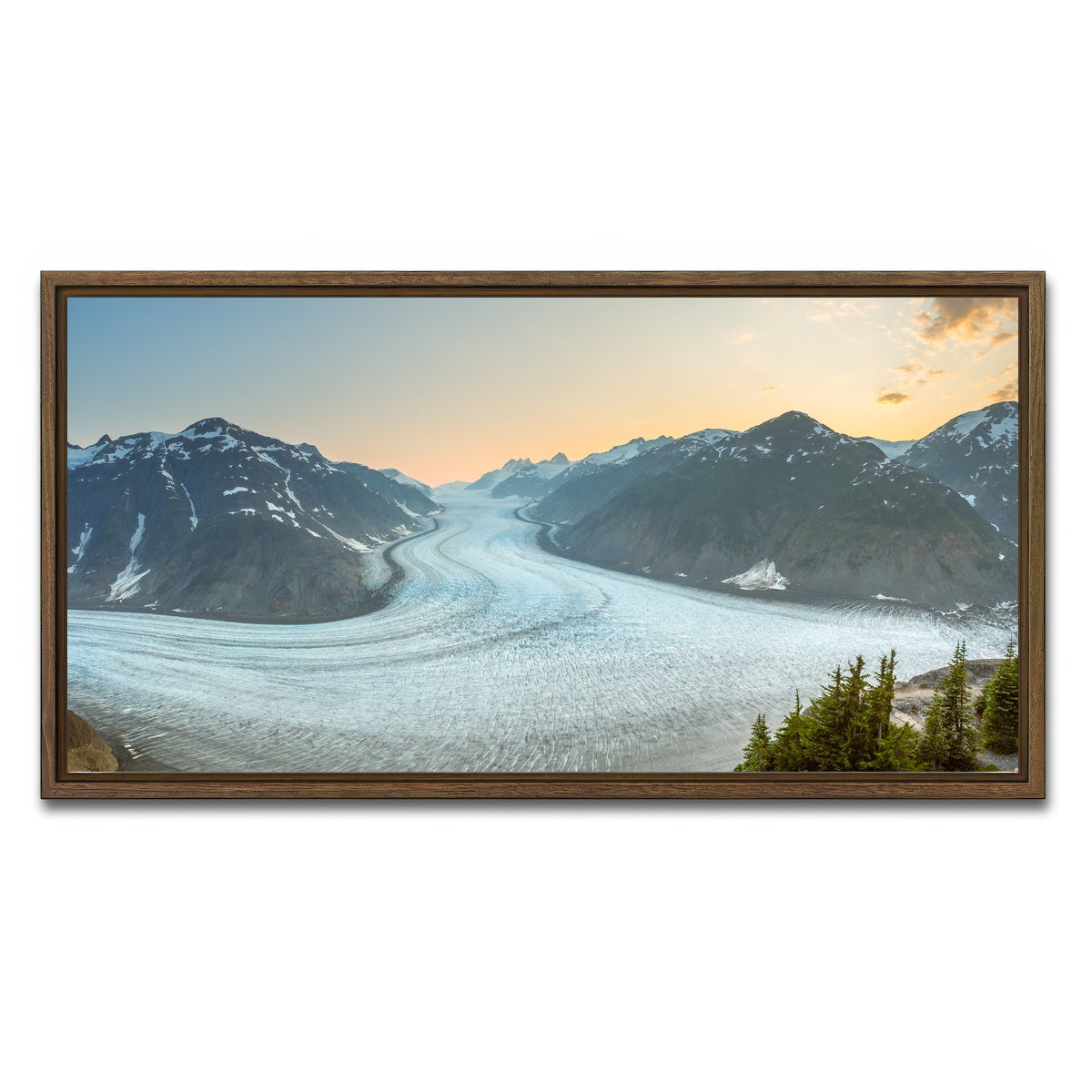AUTO-MOCKUP WHITE | Salmon Glacier 1 | 1 Piece | Walnut Framed Canvas | group=2x1