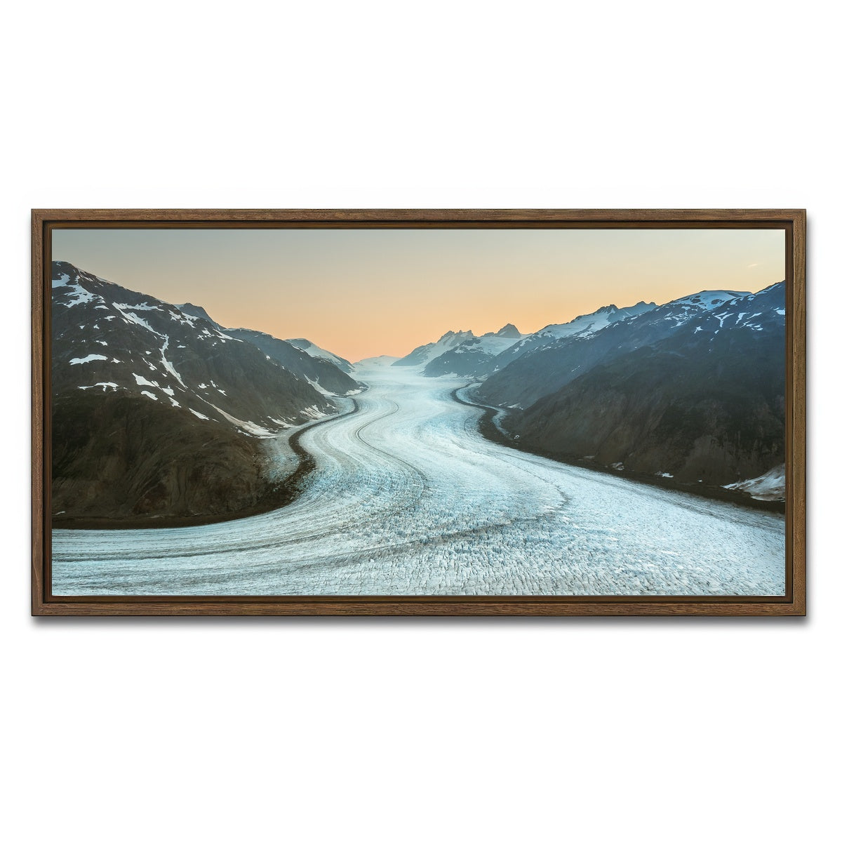 AUTO-MOCKUP WHITE | Salmon Glacier 2 | 1 Piece | Walnut Framed Canvas | group=2x1