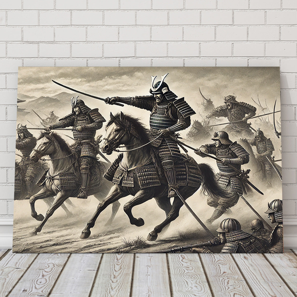 Samurai Battlefield Horses Wall Art