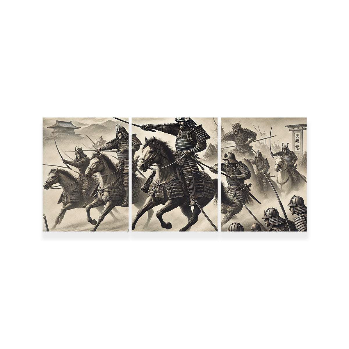 Samurai Battlefield Horses Wall Art