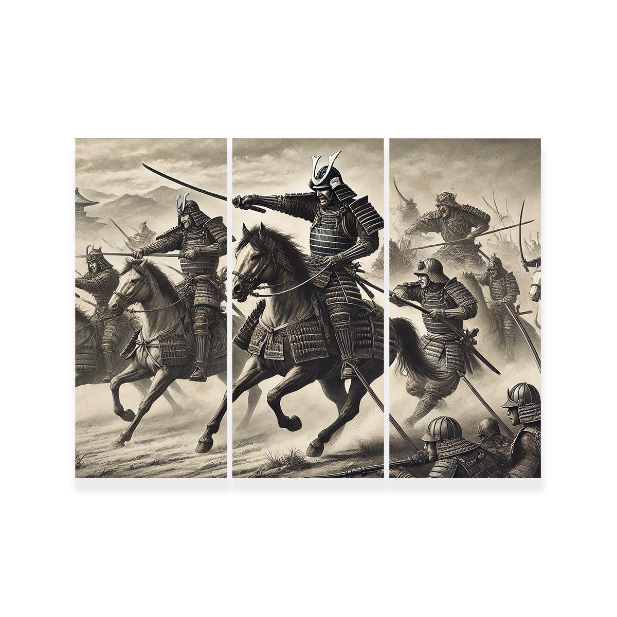 Samurai Battlefield Horses Wall Art