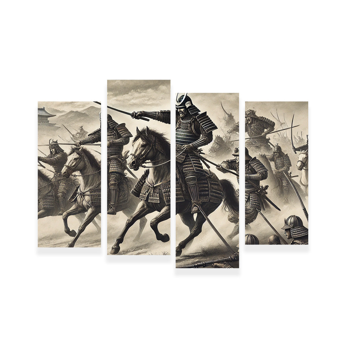 Samurai Battlefield Horses Wall Art