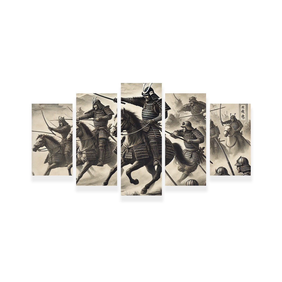 Samurai Battlefield Horses Wall Art