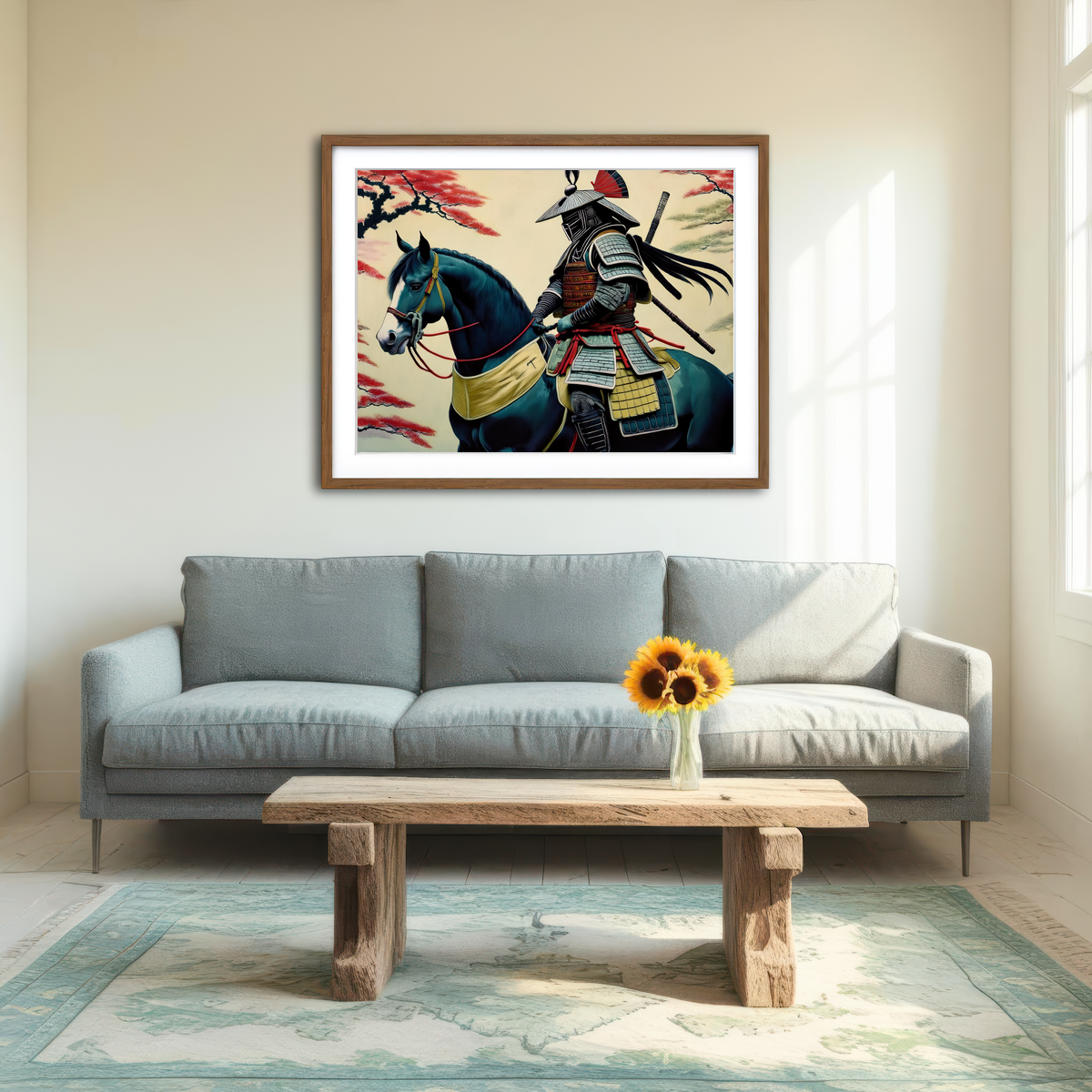 AUTO-MOCKUP ROOM | Samurai Art Horse Wall Art