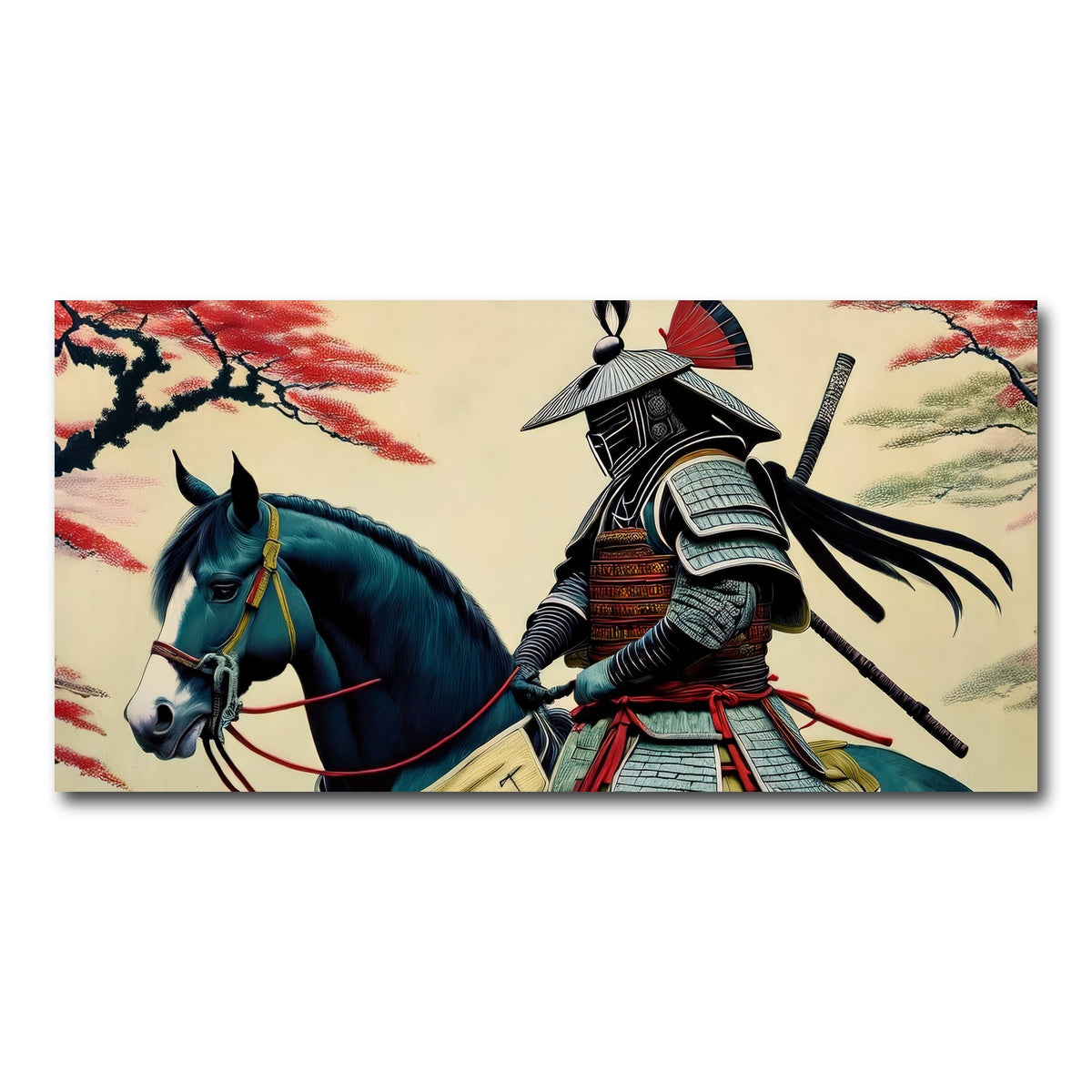 AUTO-MOCKUP WHITE | Samurai Art Horse | 1 Piece | Gallery Wrap Canvas | group=2x1