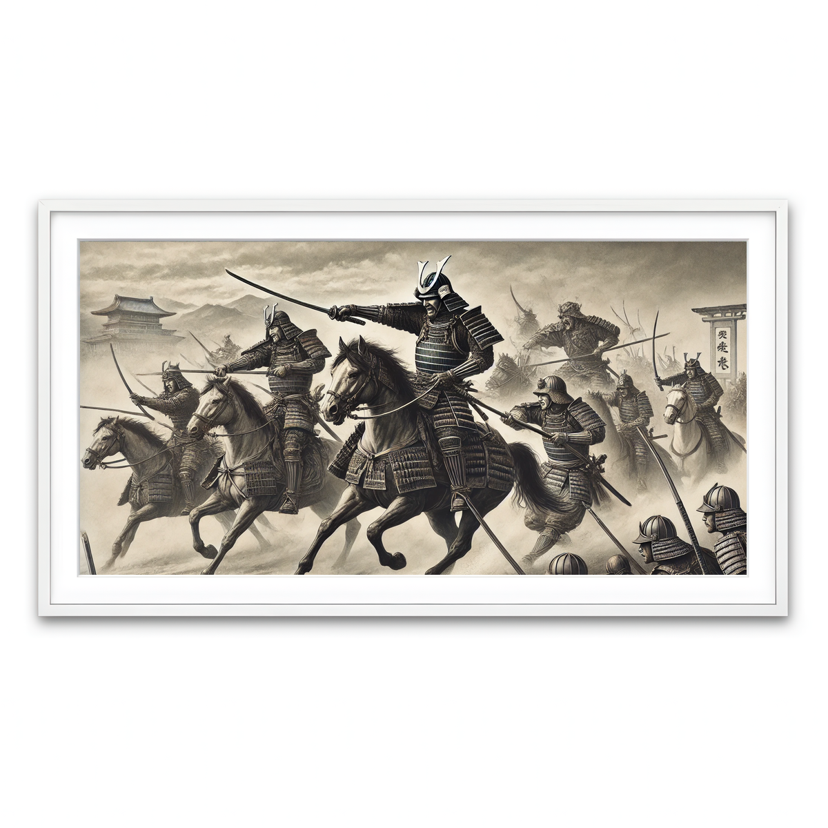 Framed Print 2x1 White