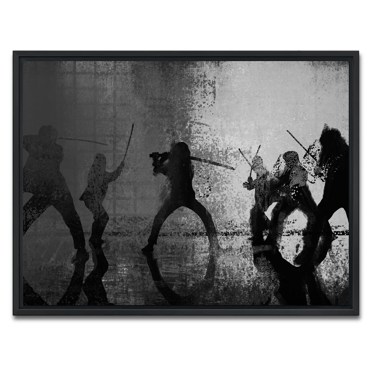 AUTO-MOCKUP WHITE | Samurai Bride in Black and White | 1 Piece | Black Framed Canvas | group=4x3