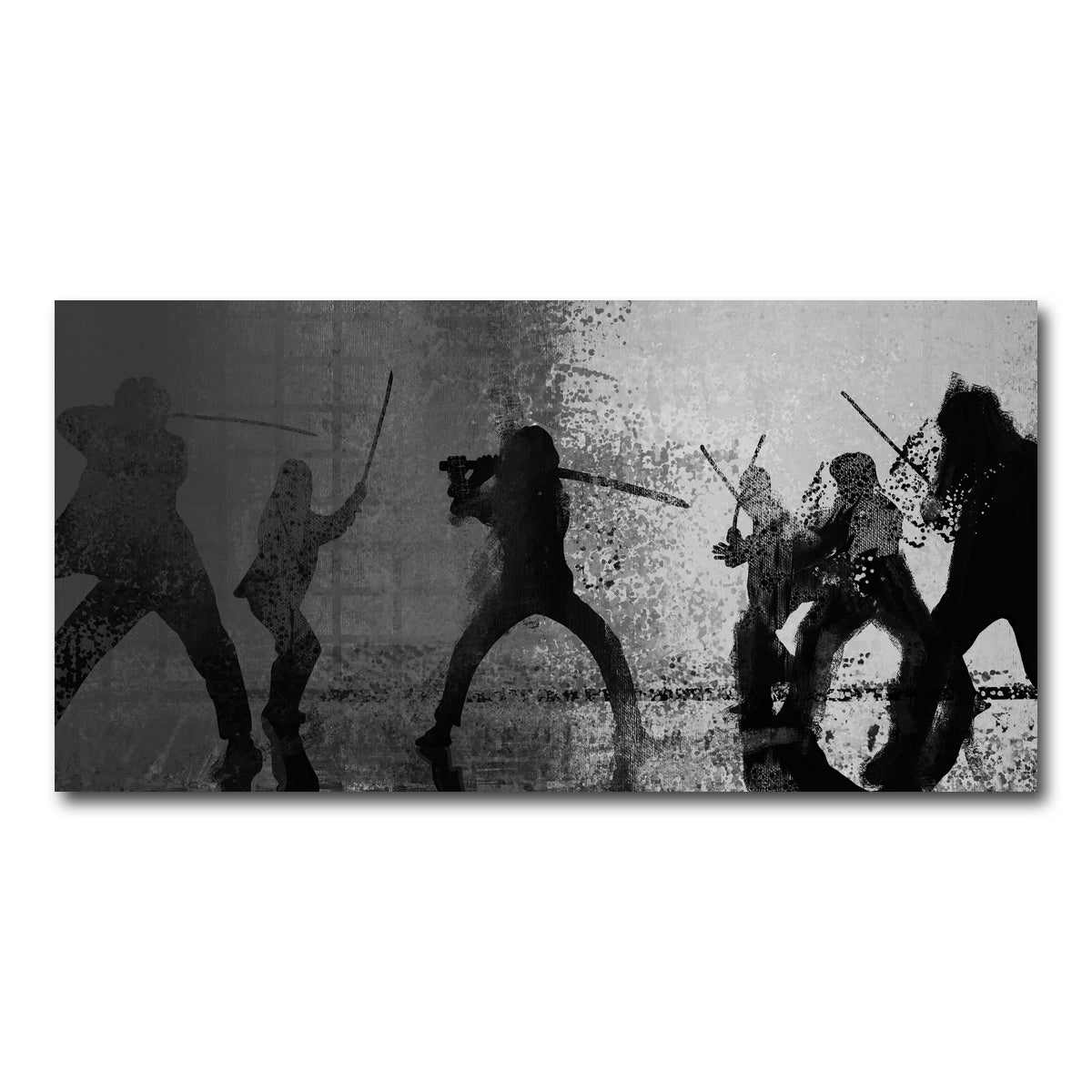 AUTO-MOCKUP WHITE | Samurai Bride in Black and White | 1 Piece | Gallery Wrap Canvas | group=2x1