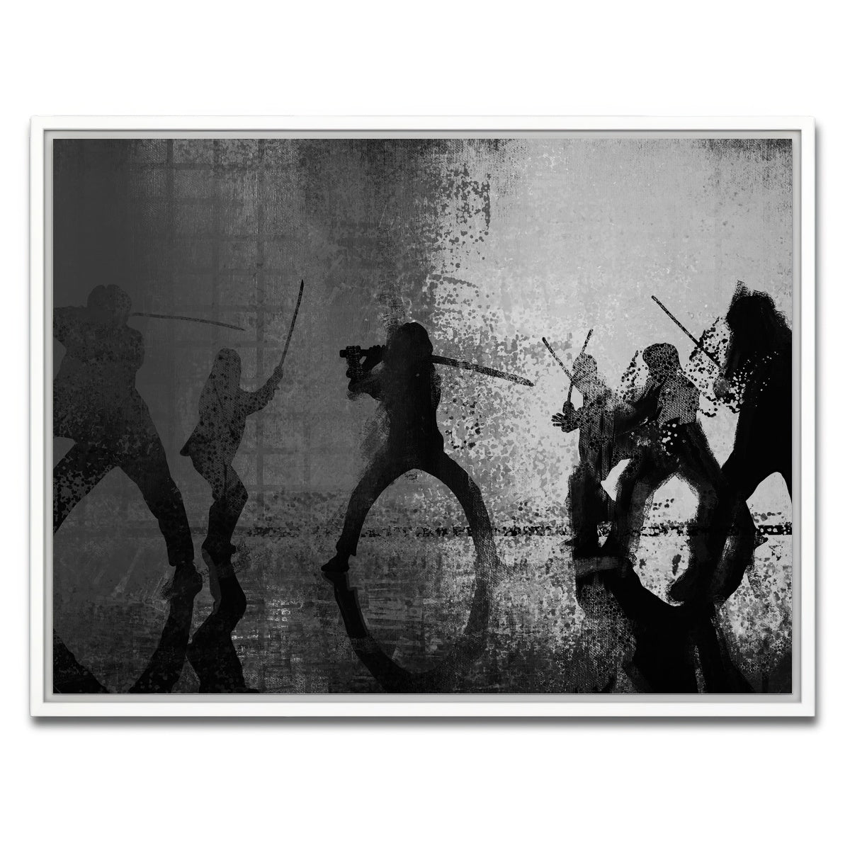 AUTO-MOCKUP WHITE | Samurai Bride in Black and White | 1 Piece | White Framed Canvas | group=4x3