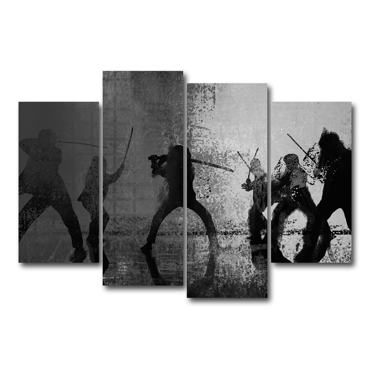 AUTO-MOCKUP WHITE | Samurai Bride in Black and White | 4 Piece | Gallery Wrap Canvas | group=4_short