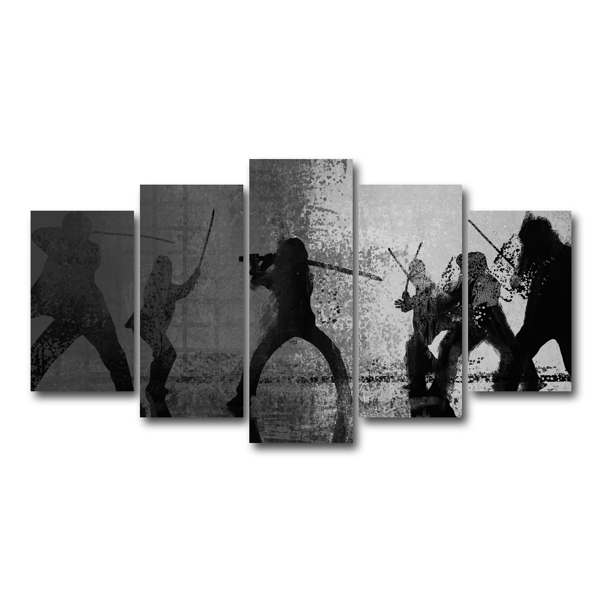 AUTO-MOCKUP WHITE | Samurai Bride in Black and White | 5 Piece | Gallery Wrap Canvas | group=5_normal