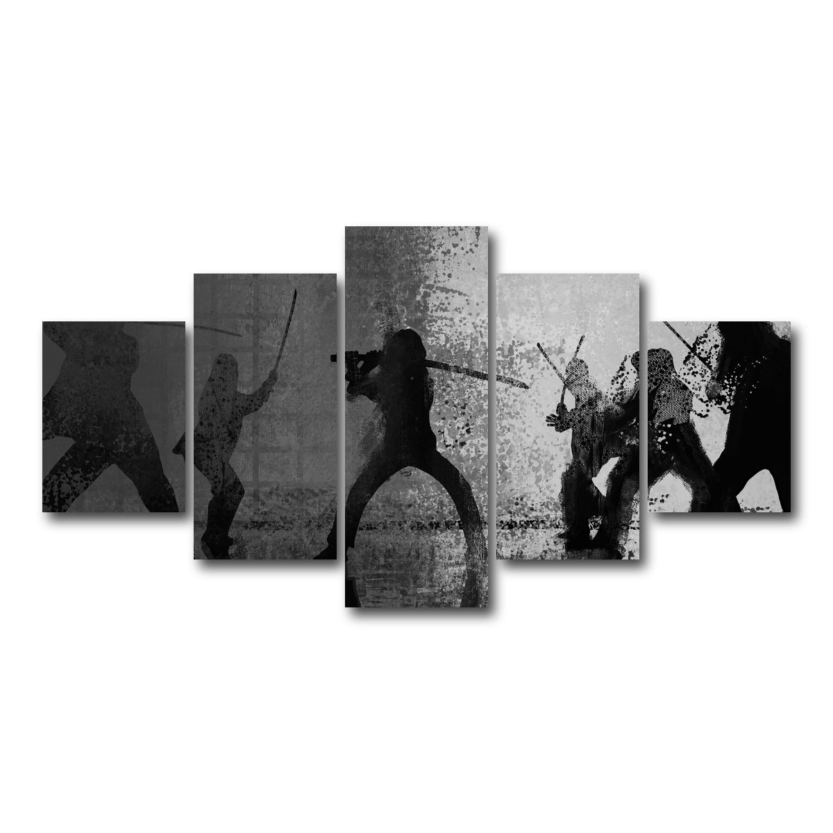AUTO-MOCKUP WHITE | Samurai Bride in Black and White | 5 Piece | Gallery Wrap Canvas | group=5_short