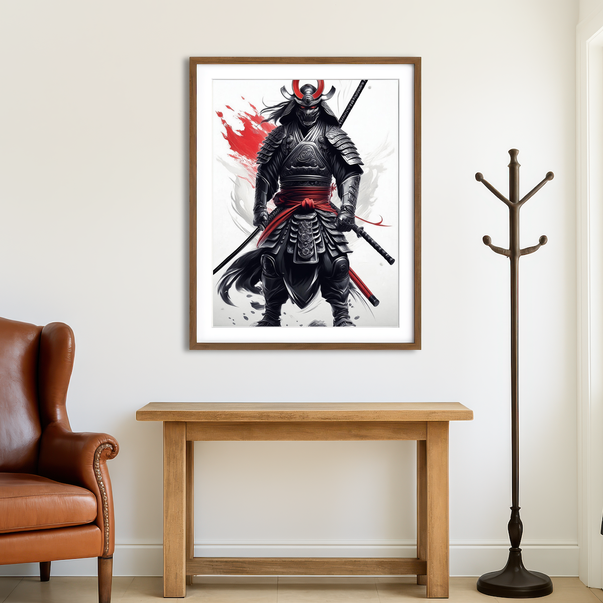 AUTO-MOCKUP ROOM | Samurai Dark Standing Wall Art