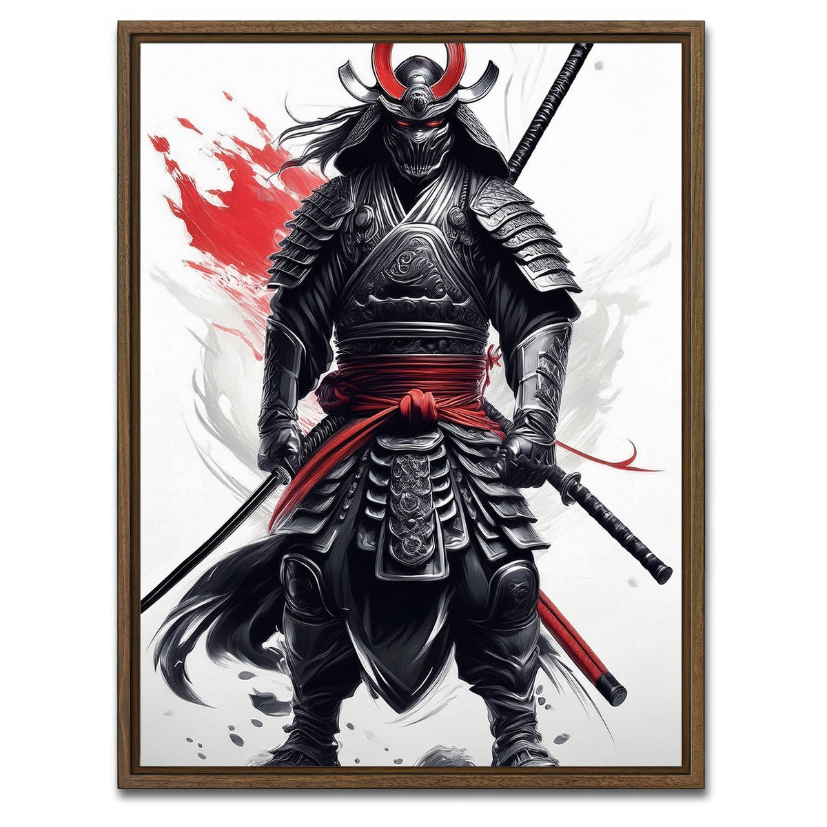 AUTO-MOCKUP WHITE | Samurai Dark Standing | 1 Piece | Walnut Framed Canvas | group=3x4