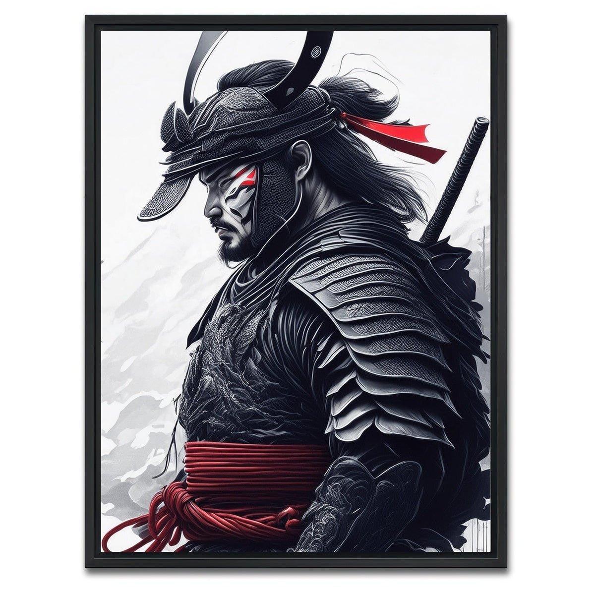AUTO-MOCKUP WHITE | Samurai Dark | 1 Piece | Black Framed Canvas | group=3x4
