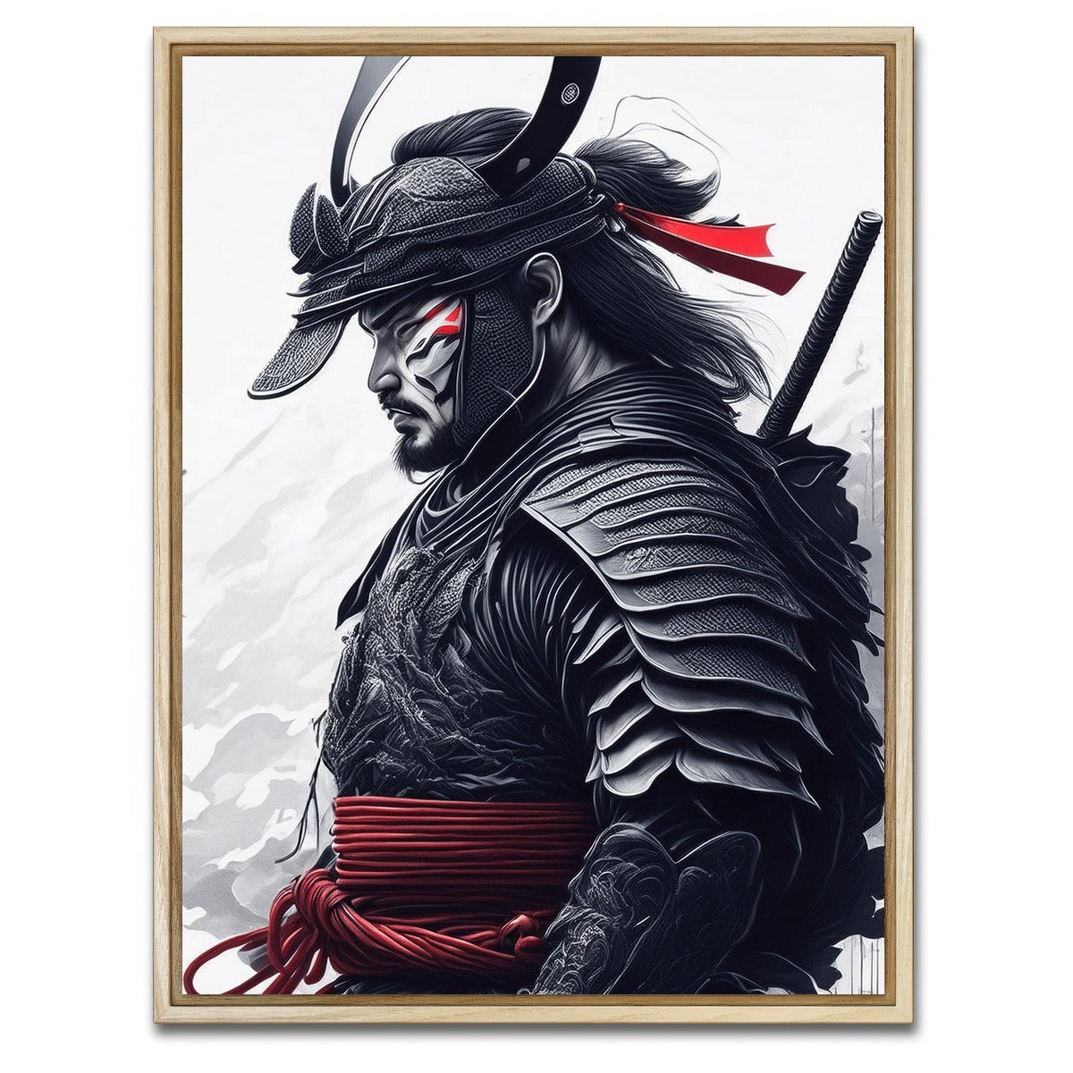 AUTO-MOCKUP WHITE | Samurai Dark | 1 Piece | Natural Framed Canvas | group=3x4